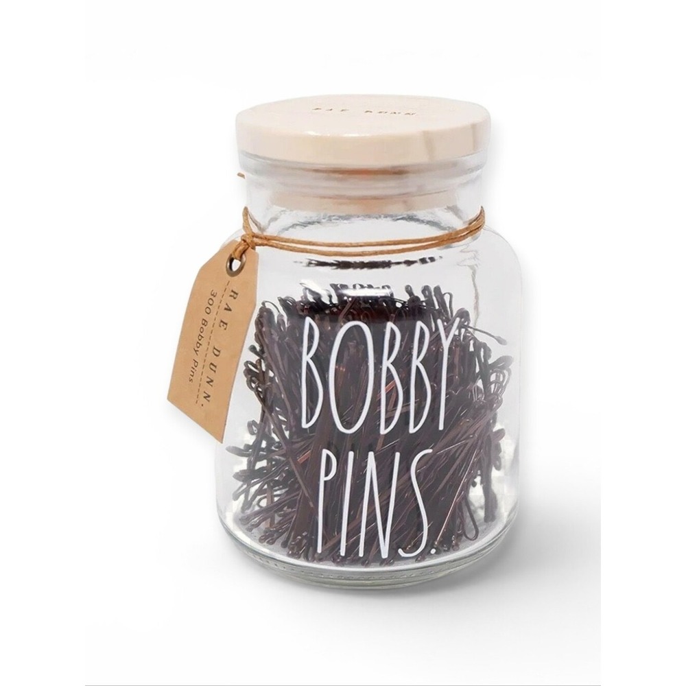 Rae‎ Dunn Glass Jar Bobby Pins Empty